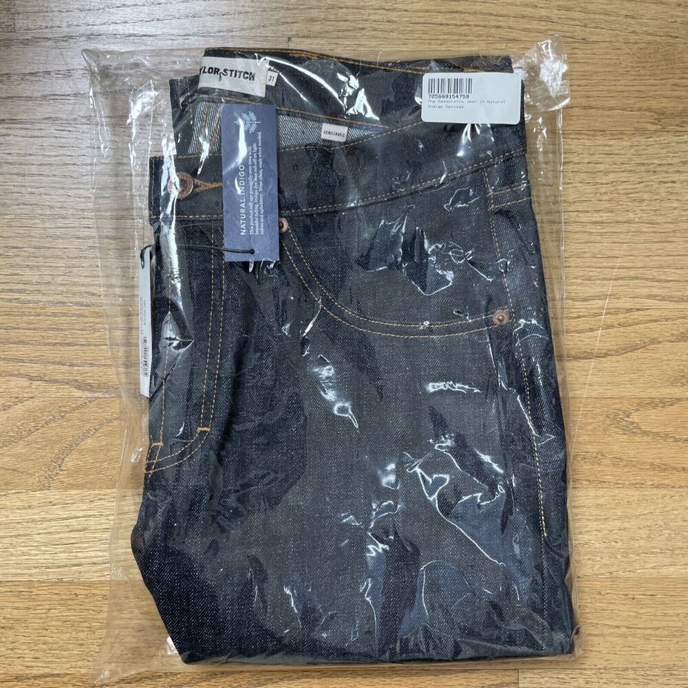 TAYLOR STITCH The Democratic Natural Indigo Selvage Denim Jeans Sz 31x34 $248 - Picture 13 of 13